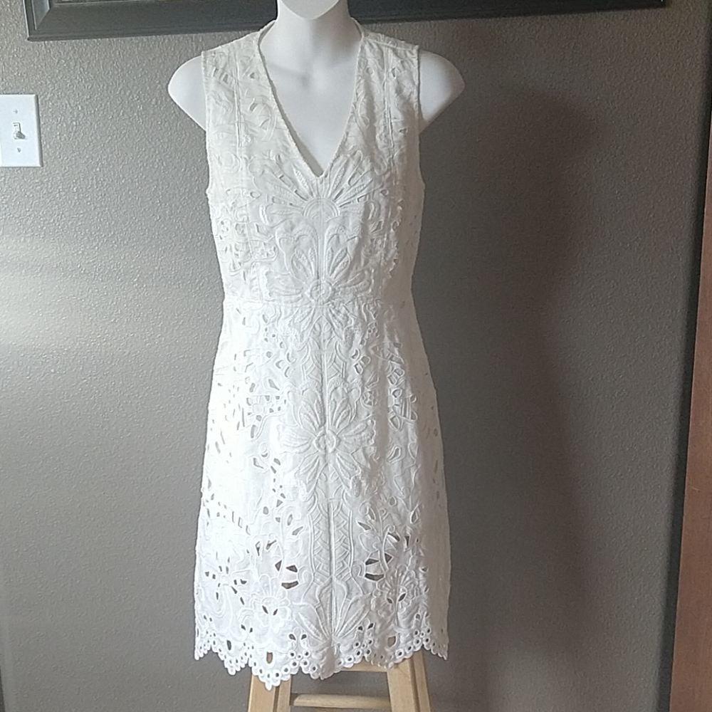 Theory Embroidered Eyelet Lace Dress